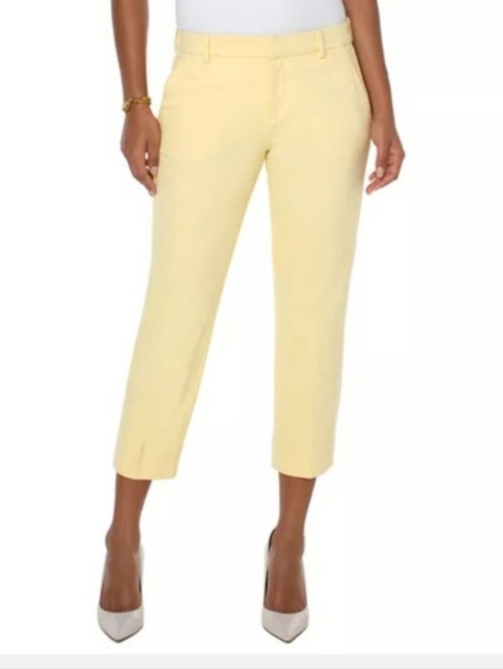 NWT LIVERPOOL LA‎ Kelsey Stretch Slim Leg Ponte Trouser Pants Size 10 Banana - Picture 2 of 10
